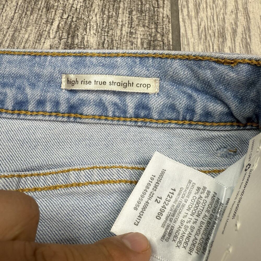 Wrangler Women's High Rise True Straight Fit Crop Jeans Size 12 Blue Denim 25x30 - Picture 6 of 10